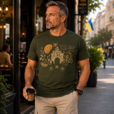 T-shirt z nadrukiem Pavlychko m.535 khaki wiskoza TM Jarosław T-shirt z nadrukiem Pavlychko m.535 khaki wiskoza TM Jarosław